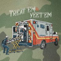 Treat Em And Yeet Em Skeleton Ambulance Funny Legacy Tie Dye Trucker Hat