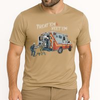 Treat Em And Yeet Em Skeleton Ambulance Funny Performance Shirt