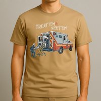 Treat Em And Yeet Em Skeleton Ambulance Funny T-Shirt