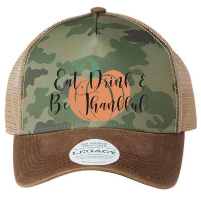 Thanksgiving Eat And Be Thankful Pumpkin Fall Season Meaningful Gift Legacy Tie Dye Trucker Hat