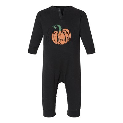 Thanksgiving Eat And Be Thankful Pumpkin Fall Season Meaningful Gift Infant Fleece One Piece