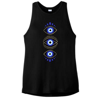 Third Eye All Seeing Spiritual Mystical Evil Eye Protection Ladies PosiCharge Tri-Blend Wicking Tank