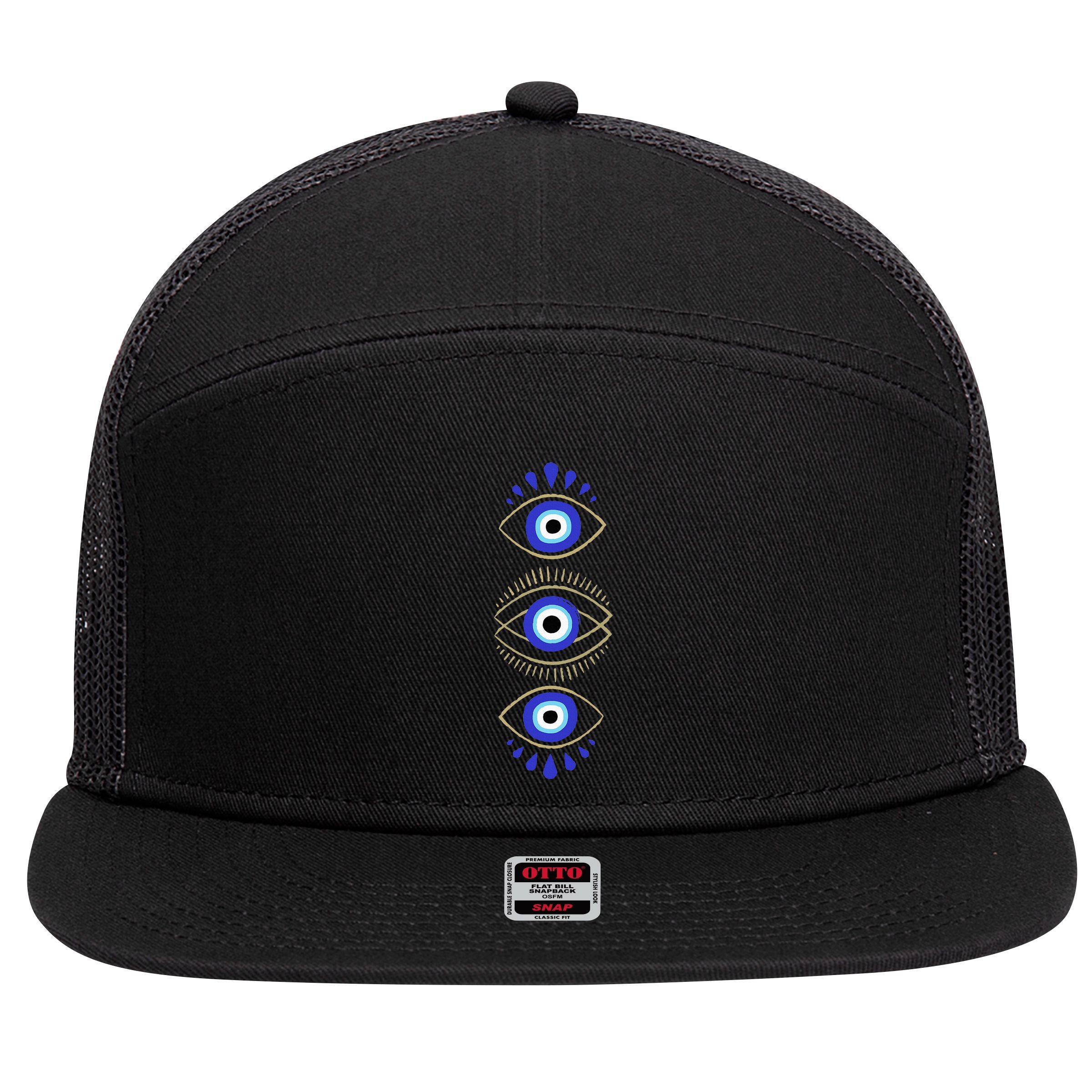Third Eye All Seeing Spiritual Mystical Evil Eye Protection 7 Panel Mesh Trucker Snapback Hat