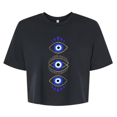 Third Eye All Seeing Spiritual Mystical Evil Eye Protection Bella+Canvas Jersey Crop Tee