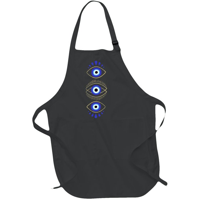 Third Eye All Seeing Spiritual Mystical Evil Eye Protection Full-Length Apron With Pockets