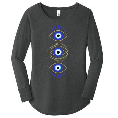 Third Eye All Seeing Spiritual Mystical Evil Eye Protection Women's Perfect Tri Tunic Long Sleeve Shirt