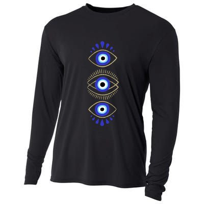 Third Eye All Seeing Spiritual Mystical Evil Eye Protection Cooling Performance Long Sleeve Crew