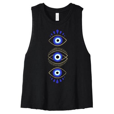 Third Eye All Seeing Spiritual Mystical Evil Eye Protection Women's Racerback Cropped Tank