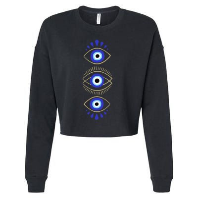 Third Eye All Seeing Spiritual Mystical Evil Eye Protection Cropped Pullover Crew