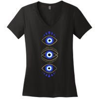 Third Eye All Seeing Spiritual Mystical Evil Eye Protection Women's V-Neck T-Shirt