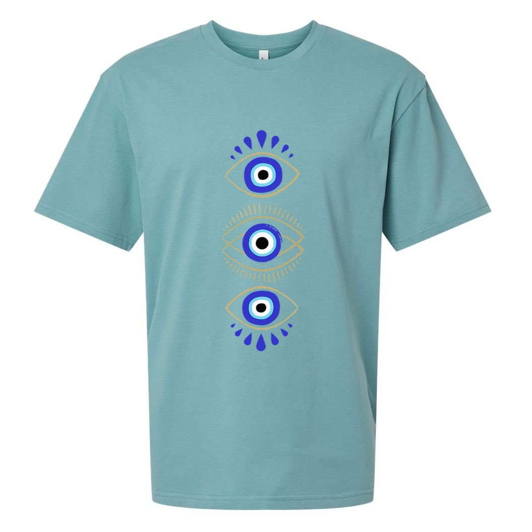 Third Eye All Seeing Spiritual Mystical Evil Eye Protection Sueded Cloud Jersey T-Shirt