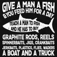 Teach A Man A Fish And He Has To Buy A Boat Ladies PosiCharge Tri-Blend Wicking Tank