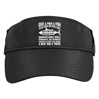 Teach A Man A Fish And He Has To Buy A Boat Adult Drive Performance Visor