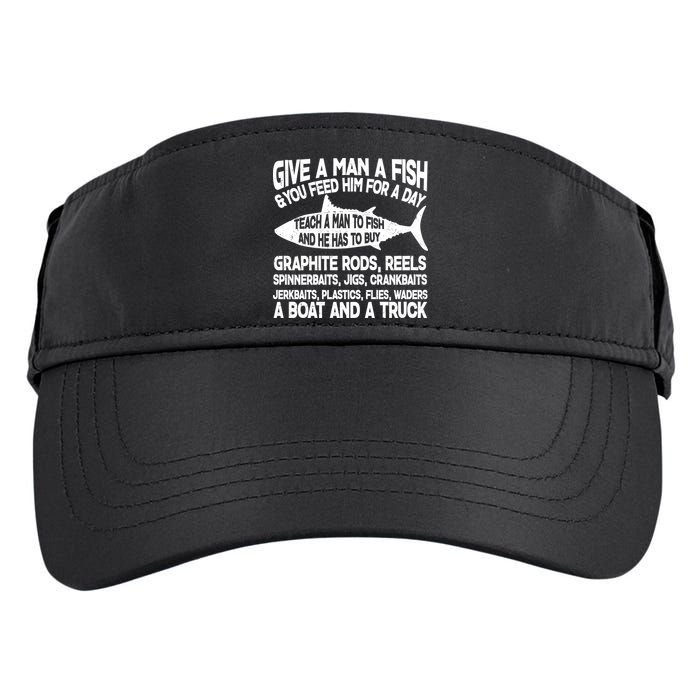 Teach A Man A Fish And He Has To Buy A Boat Adult Drive Performance Visor