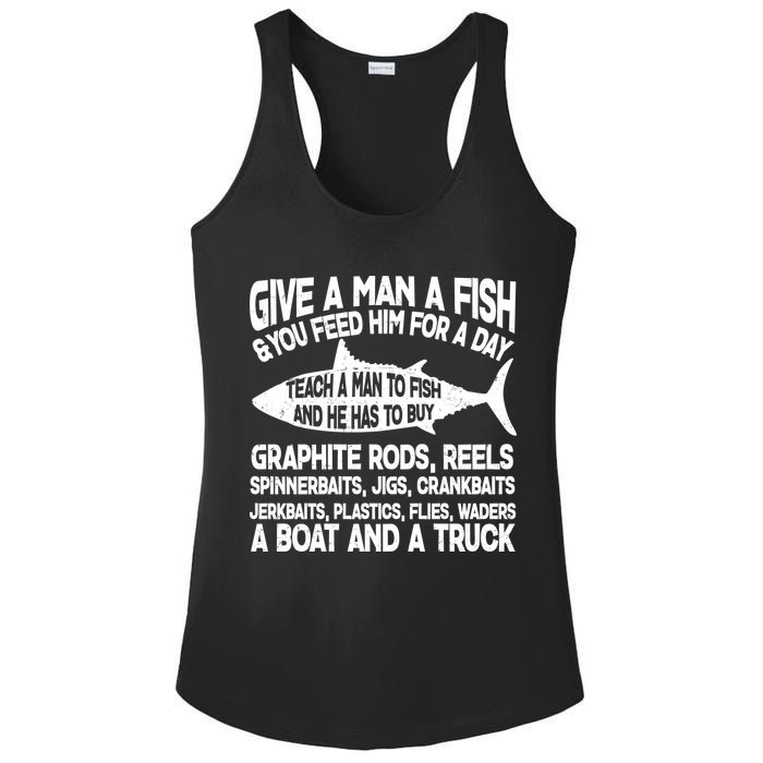 Teach A Man A Fish And He Has To Buy A Boat Ladies PosiCharge Competitor Racerback Tank