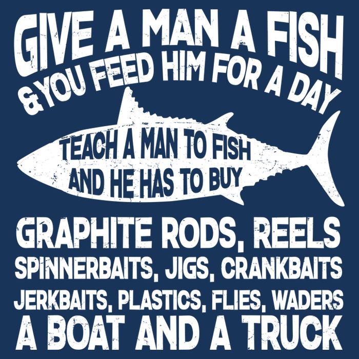 Teach A Man A Fish And He Has To Buy A Boat 7 Panel Mesh Trucker Snapback Hat