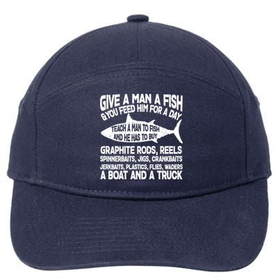 Teach A Man A Fish And He Has To Buy A Boat 7-Panel Snapback Hat