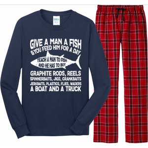 Teach A Man A Fish And He Has To Buy A Boat Long Sleeve Pajama Set