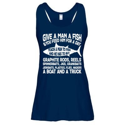 Teach A Man A Fish And He Has To Buy A Boat Ladies Essential Flowy Tank