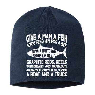 Teach A Man A Fish And He Has To Buy A Boat Sustainable Beanie