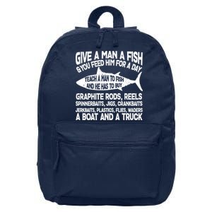 Teach A Man A Fish And He Has To Buy A Boat 16 in Basic Backpack