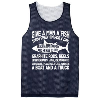 Teach A Man A Fish And He Has To Buy A Boat Mesh Reversible Basketball Jersey Tank