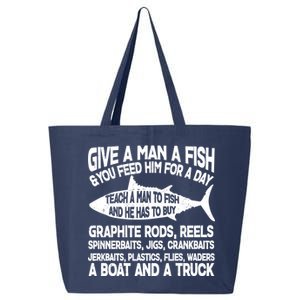 Teach A Man A Fish And He Has To Buy A Boat 25L Jumbo Tote