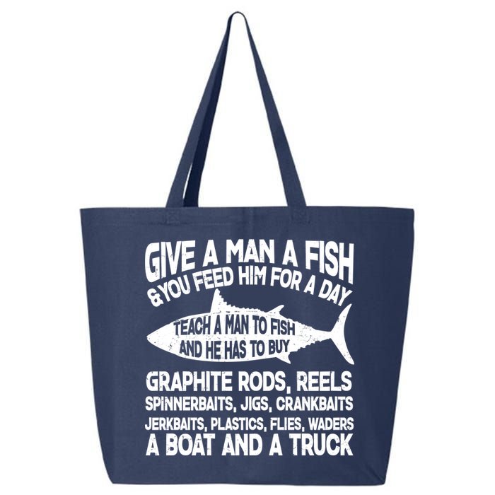 Teach A Man A Fish And He Has To Buy A Boat 25L Jumbo Tote