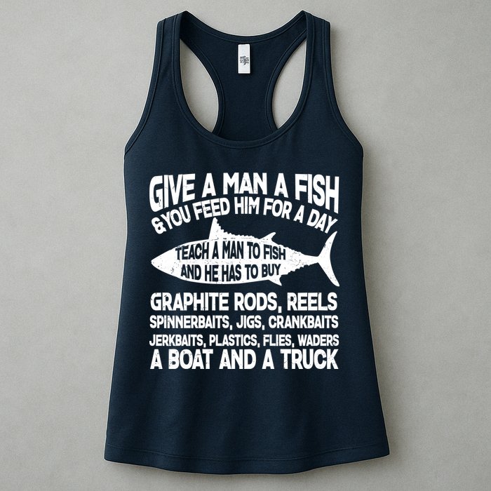 Teach A Man A Fish And He Has To Buy A Boat Womens Tank Top