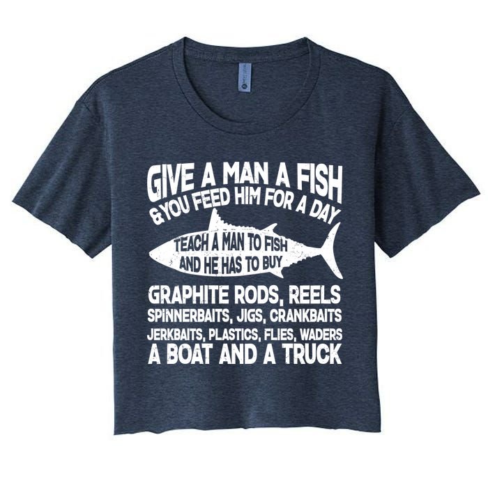 Teach A Man A Fish And He Has To Buy A Boat Crop Top