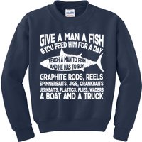 Teach A Man A Fish And He Has To Buy A Boat Kids Sweatshirt