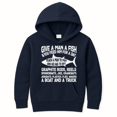 Teach A Man A Fish And He Has To Buy A Boat Kids Hoodie