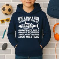 Teach A Man A Fish And He Has To Buy A Boat Kids Hoodie