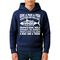 Teach A Man A Fish And He Has To Buy A Boat Kids Hoodie