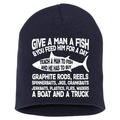 Teach A Man A Fish And He Has To Buy A Boat Short Acrylic Beanie