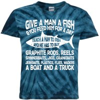 Teach A Man A Fish And He Has To Buy A Boat Kids Tie-Dye T-Shirt