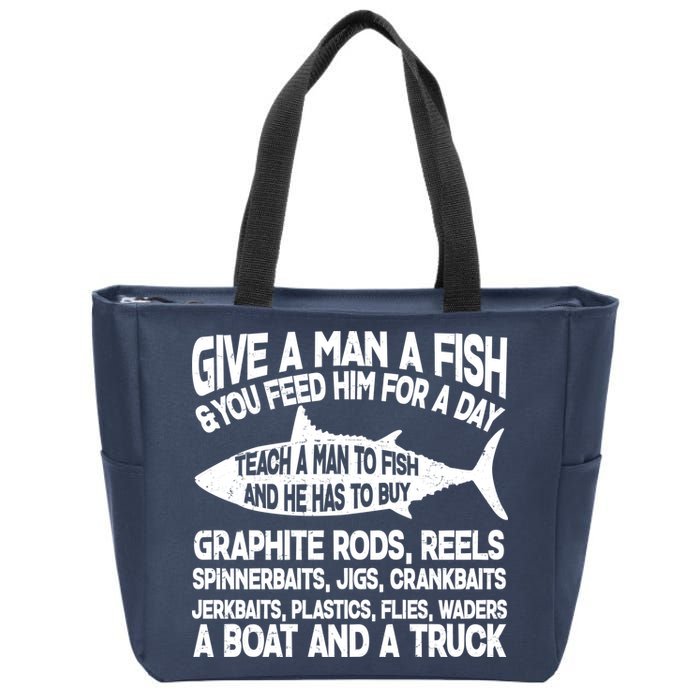 Teach A Man A Fish And He Has To Buy A Boat Zip Tote Bag