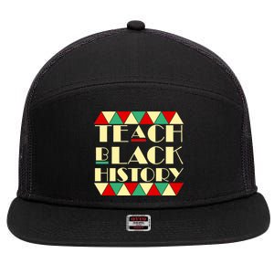 Teach Black History African Pride 7 Panel Mesh Trucker Snapback Hat