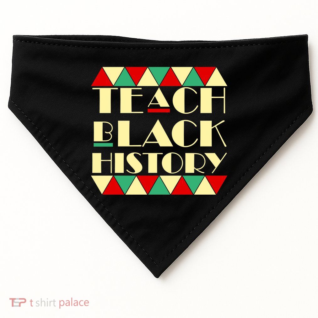 Teach Black History African Pride USA-Made Doggie Bandana