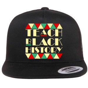 Teach Black History African Pride Flat Bill Trucker Hat