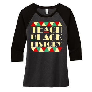 Teach Black History African Pride Women's Tri-Blend 3/4-Sleeve Raglan Shirt