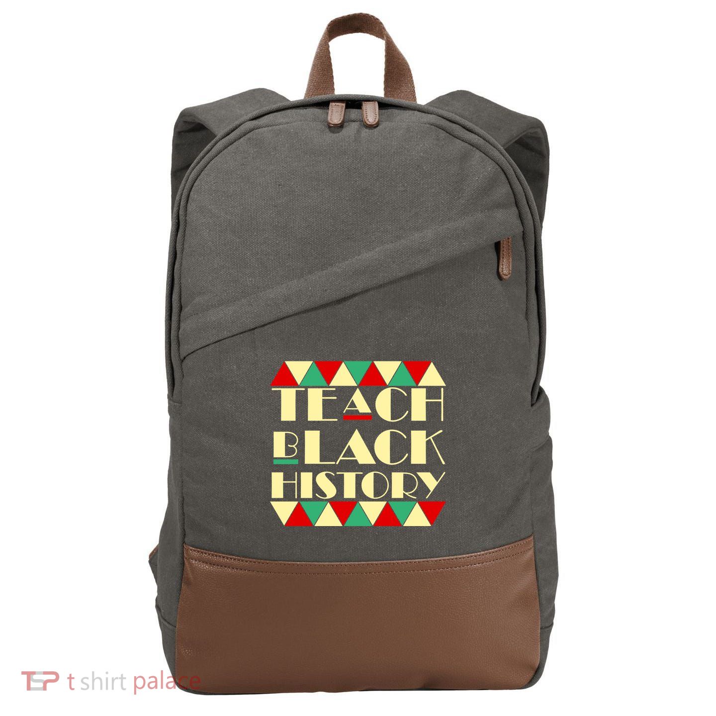 Teach Black History African Pride Cotton Canvas Backpack