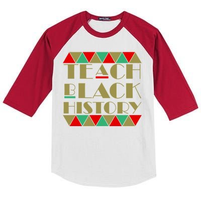 Teach Black History African Pride Kids Colorblock Raglan Jersey