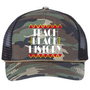 Teach Black History African Teacher Retro Rope Trucker Hat Cap