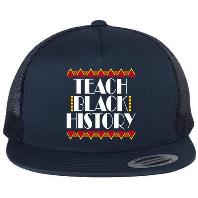 Teach Black History African Teacher Flat Bill Trucker Hat