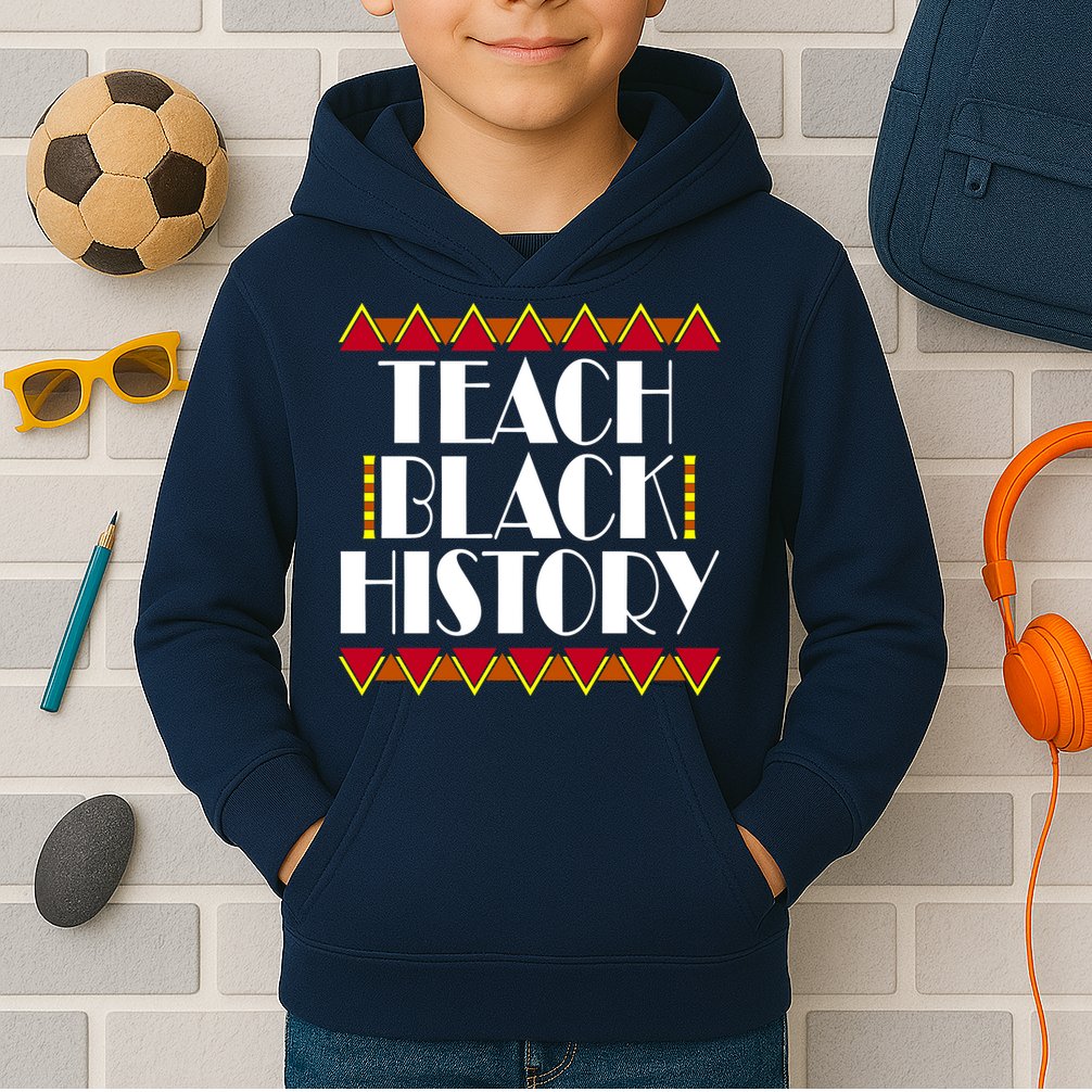 Teach Black History African Teacher Kids Hoodie