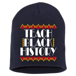 Teach Black History African Teacher Short Acrylic Beanie