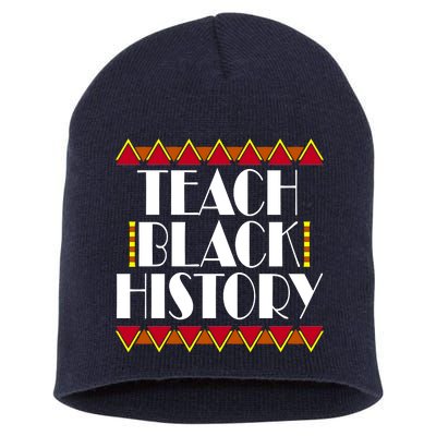 Teach Black History African Teacher Short Acrylic Beanie