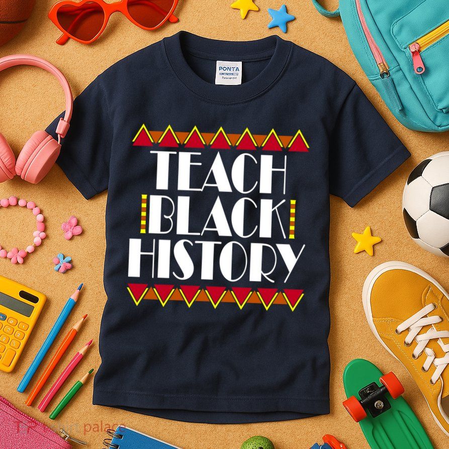 Teach Black History African Teacher Kids T-Shirt