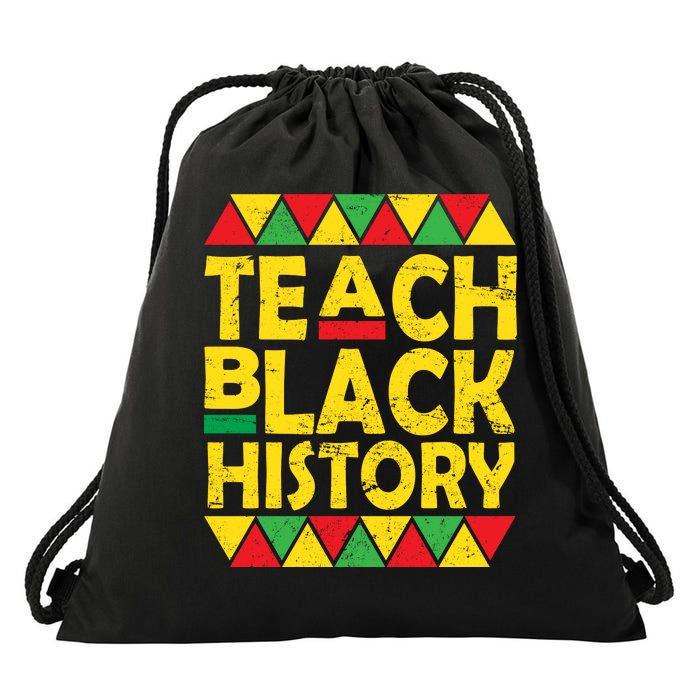 Teach Black History Month School Teacher Drawstring Bag